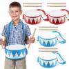 Boao 2 Pcs Kids Drum Set, 8 Inch Toddler Drum Wooden Toy with Adjustable Strap and 4 Drumsticks, Educational Sensory Musical Instrument for Toddlers Kid Baby Boys Girls Gift (Flag) view 1