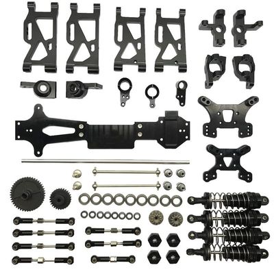 BrewJa Metal Upgrade Adjustable Tie Rod Swing Arm Steering Cup Set of 20 for WLtoys 1/14 144001 144010 144002 RC Car Parts (Color : Black)