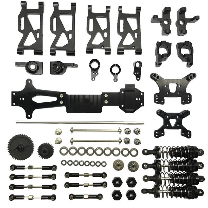 BrewJa Metal Upgrade Adjustable Tie Rod Swing Arm Steering Cup Set of 20 for WLtoys 1/14 144001 144010 144002 RC Car Parts (Color : Black)