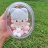 10CM Figure Display Bag with Keychain Elliptical Blind Box Doll Storage Transparent PVC Bag Hanging Model Walking Display Bag(not include doll) (Purple) view 1