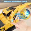 Dwi Dowellin Toys for 3 Year Old Boys,Excavator Toys for Kids with 6 Metal Racing Cars and 2 Engineering Vehicle,Foldable Ejection Vehicle with Lights & Sound for 3 4 5 6 7 Years Old Gifts view 3