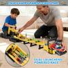 Dwi Dowellin Toys for 3 Year Old Boys,Excavator Toys for Kids with 6 Metal Racing Cars and 2 Engineering Vehicle,Foldable Ejection Vehicle with Lights & Sound for 3 4 5 6 7 Years Old Gifts view 4