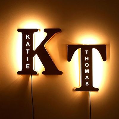 JeathFea Custom Light Up Letters Personalized Letters for Wall Hanging Wooden Art Decor Romantic Gifts for Families Wedding Birthday Christmas Halloween and Thanksgiving Gifts