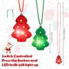 Yinkin 30 Pcs Christmas Light up Necklace for Adults Flashing Necklaces Christmas Accessory for Xmas Party Favors Stocking Stuffers Xmas Ornaments Decoration Party Supplies (Tree) view 2