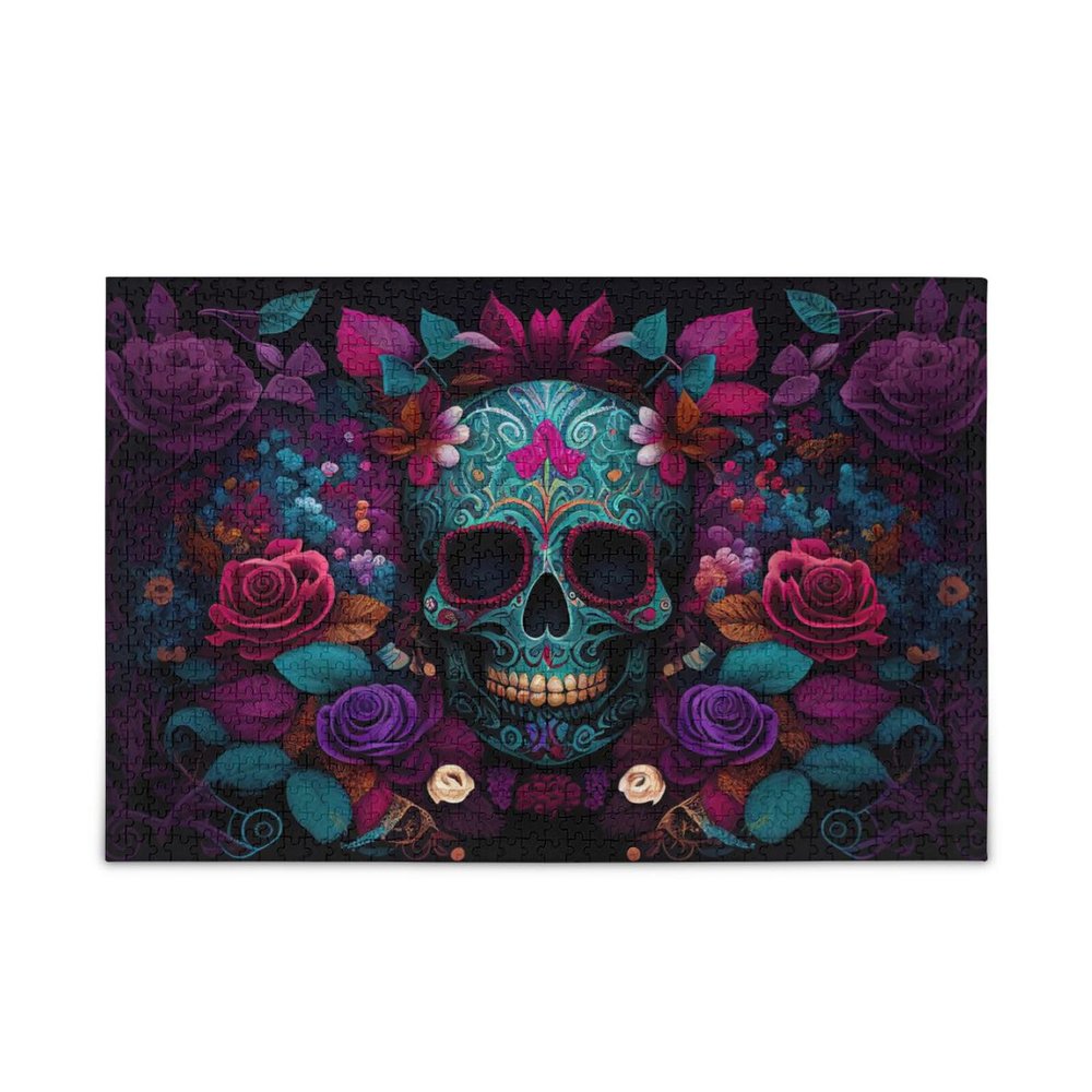 AIXIWAWA Dia De Los Muertos Holiday 1000 Piece Puzzle for Adults, Wooden Jigsaw Puzzles for Fun Family Activity 29.5 x 19.7 inch