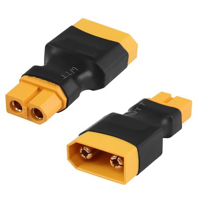 QIANRENON XT60 Female to XT90 Male RC Lithium Battery Charging Conversion Connector XT60 Socket to XT90 Plug ESC Adapter, for Model Drone RC Car Quadcopter, 2 Pcs