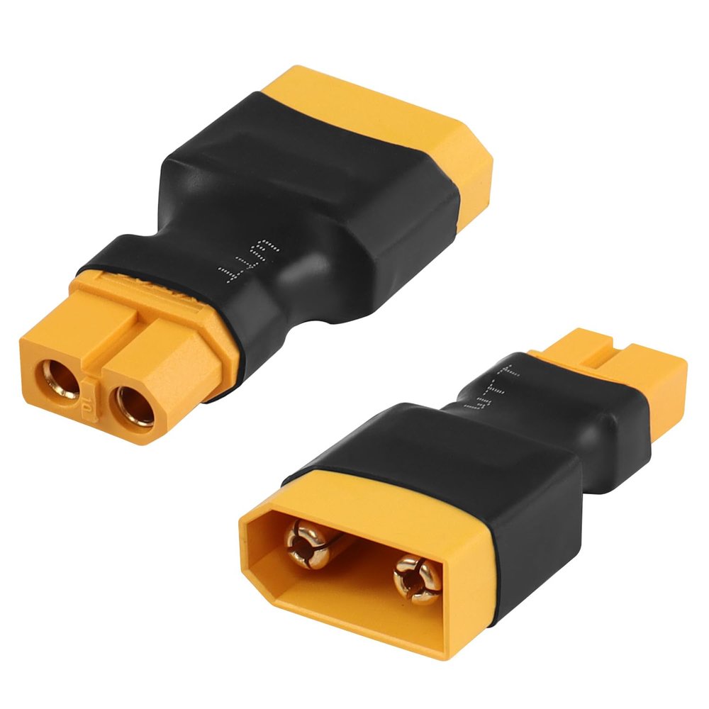 QIANRENON XT60 Female to XT90 Male RC Lithium Battery Charging Conversion Connector XT60 Socket to XT90 Plug ESC Adapter, for Model Drone RC Car Quadcopter, 2 Pcs