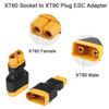 QIANRENON XT60 Female to XT90 Male RC Lithium Battery Charging Conversion Connector XT60 Socket to XT90 Plug ESC Adapter, for Model Drone RC Car Quadcopter, 2 Pcs view 2