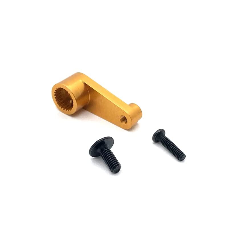 BrewJa Metal Upgrade Retrofit 28T Servo Arm for WLtoys 144010 144001 144002 124016 124017 124018 124019 RC Car Parts (Color : Yellow)