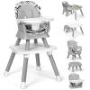Cowiewie 8 in 1 Baby High Chair for Babies & Toddlers Table and Chair Set Building Block Table Highchair with Safety Harness, Removable Tray(Wavy) view 1
