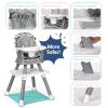 Cowiewie 8 in 1 Baby High Chair for Babies & Toddlers Table and Chair Set Building Block Table Highchair with Safety Harness, Removable Tray(Wavy) view 3