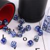 36 Pieces 12mm 6 Sided Mini Dice Set,Two Colours D6 Game Dice Set,6 Sided Standard Game Dice for Board Games Dice Games Classroom Teaching Dices Game, with Portable Gaming Box(Dark Blue&Black) view 4