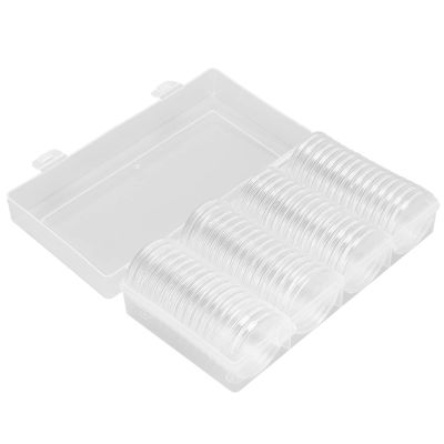41mm Coin Capsules, 60 Pieces Round Coin Holder Storage Container with Storage Organizer Box Clear Plastic Coin Collection Case