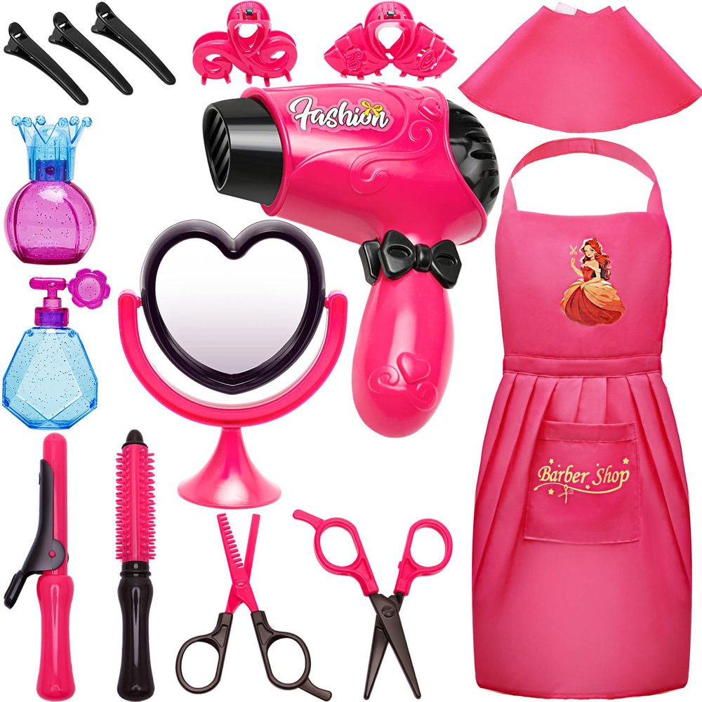 Kids Toys for Girls,Pretend Play Hair Salon Set for Little Girl,Little Toddler Girl Toys Doll Accessories,Kids Hair Salon Playset Toys for 3 4 5 6 7 8 9 Year Old Girls Christmas Brithday Gifts Ideas