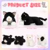Skylety 5 Pieces Cat Stuffed Animal with Babies Inside Belly Plush Cat Pregnant Mommy Kitty with 4 Cute Fluffy Stuffed Kittens Christmas Birthday Surprise Gifts(Black, White) view 2