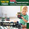 CALEST Remote Control Car Transporter Truck Includes 6 Cars, 14" 1:48 Car Transporter Semi Truck Toy, Equipped with 2 Rechargeable Batteries, Gifts Ideas for Boys Age 3-8 Year Old view 2