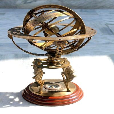 Brass Globe Golden Polish Globe Showpiece Armillary Sphere Nautical Office College Table Top Dcor