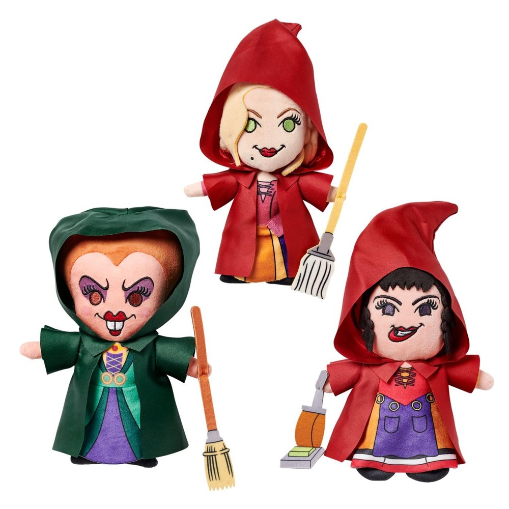 Disney Store Sanderson Sisters Plush Set Hocus Pocus Trio Set Small 6 inch Winifred, Sarah & Mary Bewitching Halloween Magic Collector's Special