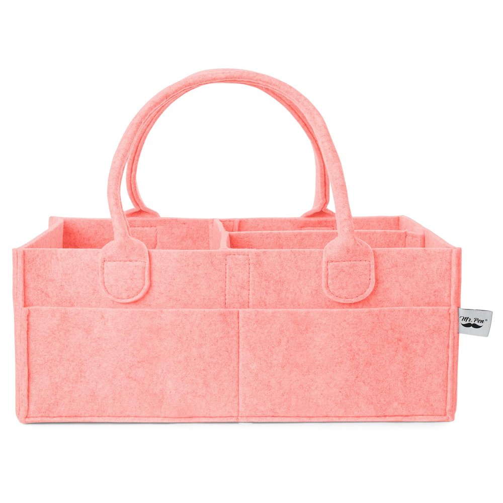 Mr. Pen- Baby Diaper Caddy Organizer, Pink, Baby Caddy Organizer with Handle, Compact Size, Collapsible & Portable