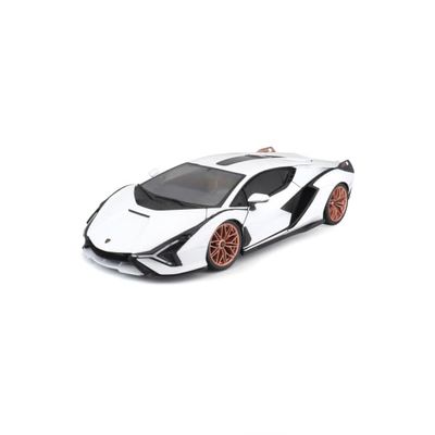 Lambor Sian FKP 37 White with Copper Wheels 1/18 Diecast Model Car by Bburago 11046WH