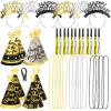 HOWAF 2026 New Year Eve Party Supplies 2026 NYE Decorations Kit - Include Happy New Year Headband Cone Hats Party Blowouts Black Gold Silver NYE Party Favors New Years Eve Accessories Kit, 38 Pieces view 2