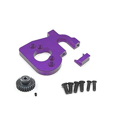 BrewJa RC Car Motor Mount Holder with Motor Gear for Wltoys 144001 124019 124018 RC Spare Parts Upgrade Accessories (Color : Purple)