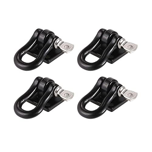 BrewJa 4Pcs Trailer Towing Buckle Tow Shackle Hook for 1/10 RC Rock Crawler Axial SCX10 Traxxas TRX4 Tamiya D110 RC Car Truck