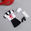 1/12 Scale Female Clothes,Female Student Clothes Set Sailor Suit Tops Pleated Skirt Shoes Costume Outfit Cloting for 6inch PH TBL Action Figure Body (Black-Short Version) view 1