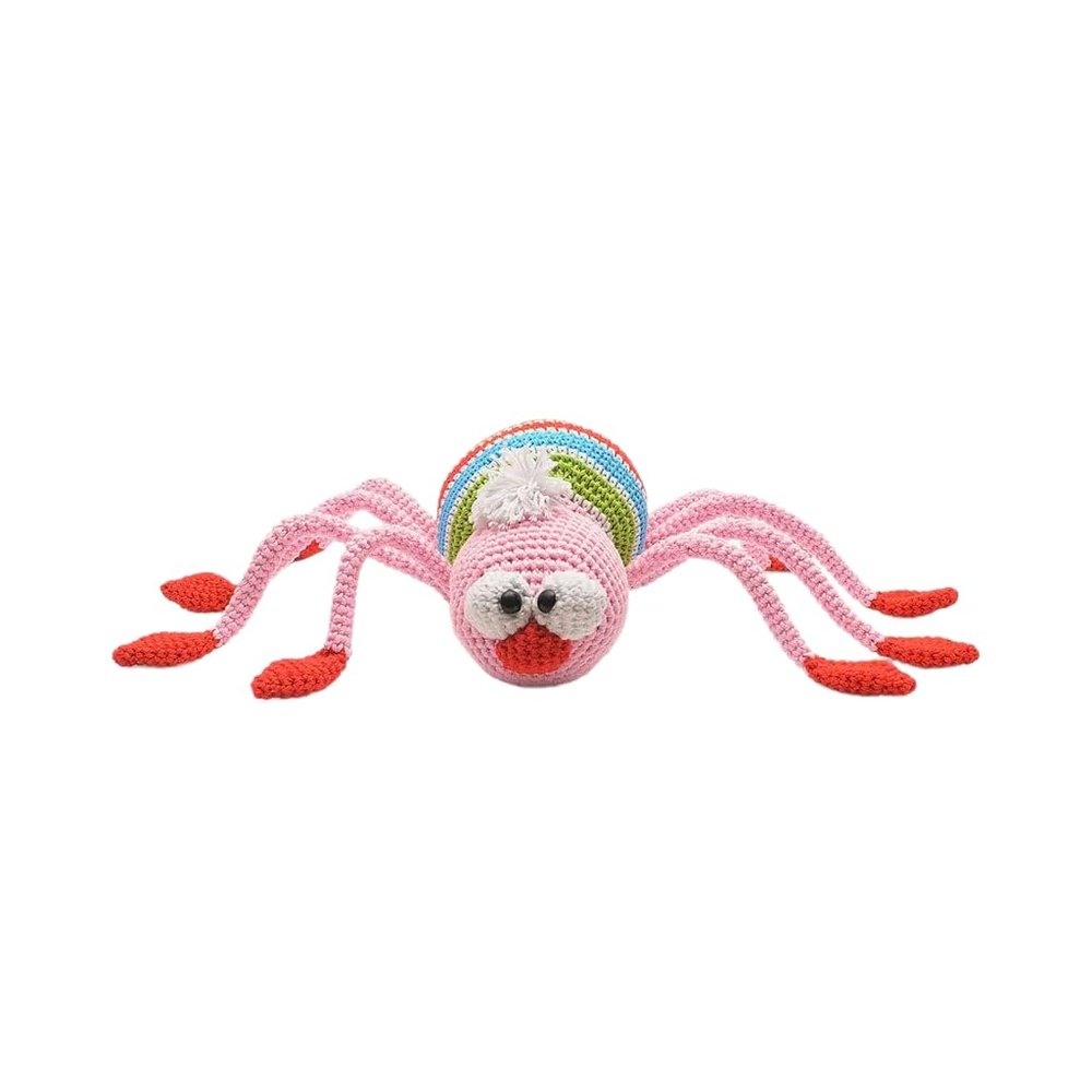 Silly Colorful Spider Crochet Doll Handmade Amigurumi Plush Toy VAC