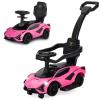 OLAKIDS 3 in 1 Ride on Push Car, Licensed Lamborghini SIAN Baby Sliding with Parent Control Handle Universal Wheels Guardrails, Toddlers Walking Toy with Music, Under Seat Storage (Roseate) view 1