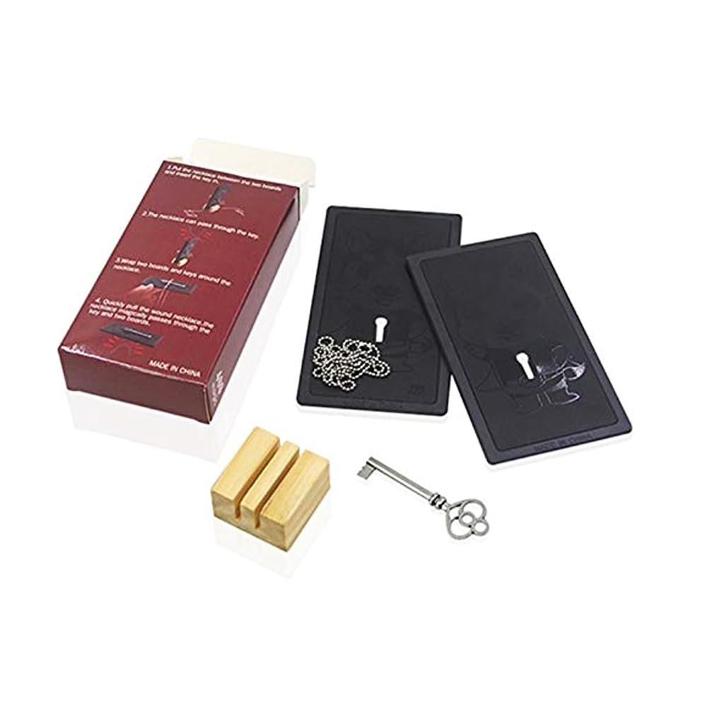 blue-ther Magical Chain Magic Tricks Penetrate Magic Magician Close up Illusion Gimmick Props Mentalism Impossible Chain Through Solid Key