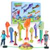 Gizzjoy Dinosaur Rocket Launcher for Kids - Launch Up to 100 Ft, 8 Rockets and 2 Pads for Multi-Player, Dinosaur Toys, Birthday Gift Ideas, for 3 4 5 6 7 Year Old Boys, Outdoor Outside view 1