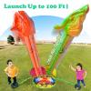 Gizzjoy Dinosaur Rocket Launcher for Kids - Launch Up to 100 Ft, 8 Rockets and 2 Pads for Multi-Player, Dinosaur Toys, Birthday Gift Ideas, for 3 4 5 6 7 Year Old Boys, Outdoor Outside view 2
