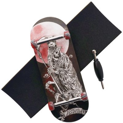 RACOFSB Pro Fingerboard 34mm Wooden Board Professional Finger Skateboard Trucks CNC Swirl Wheels (Death)