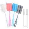 8PCS Bottle Brush Sponge Cup Brush with Straw Brushes Long Handle Cleaner Brush for Baby Bottle Glasswares Mugs Cups Kitchen Clean (4 Bottle Brushes + 4 Straw Brushes) view 1