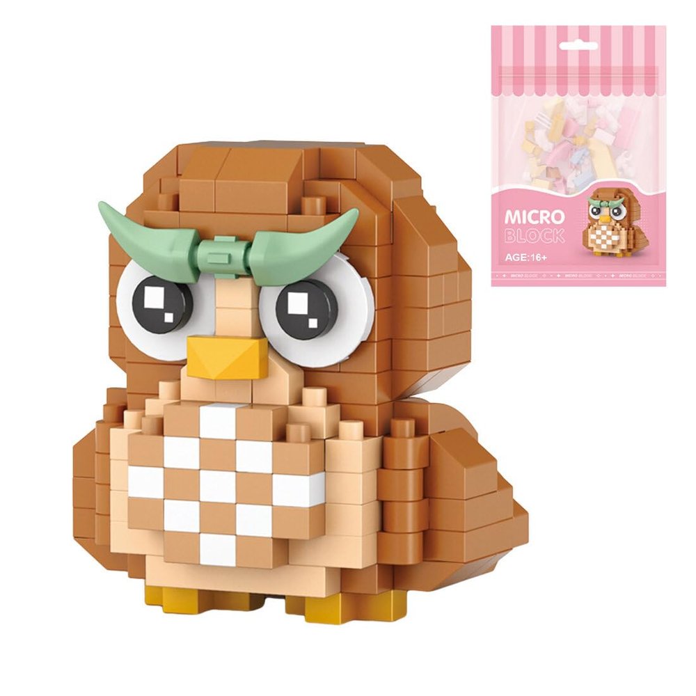 Aetheria Mini Blocks Owl Building Animal Set 150 Pieces Creative Home Decor Building Bricks Adult