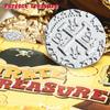 Metal Pirate Coins, Prefdo 35PCS Silver Treasure Coin Set Spanish Doubloon Replicas Fantasy Metal Coins Pirate Gold Coins for Board Games Tokens Pirate Party Cosplay, 1.18in view 2