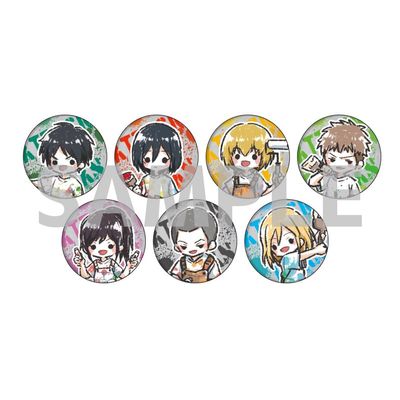 Attack on Titan 48 Paint Ver. (Graff Art Illustration) Can Badge, 7 Piece Box
