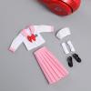 1/12 Scale Female Clothes,Female Student Clothes Set Sailor Suit Tops Pleated Skirt Shoes Costume Outfit Cloting for 6inch PH TBL Action Figure Body (Pink-Long Version) view 1