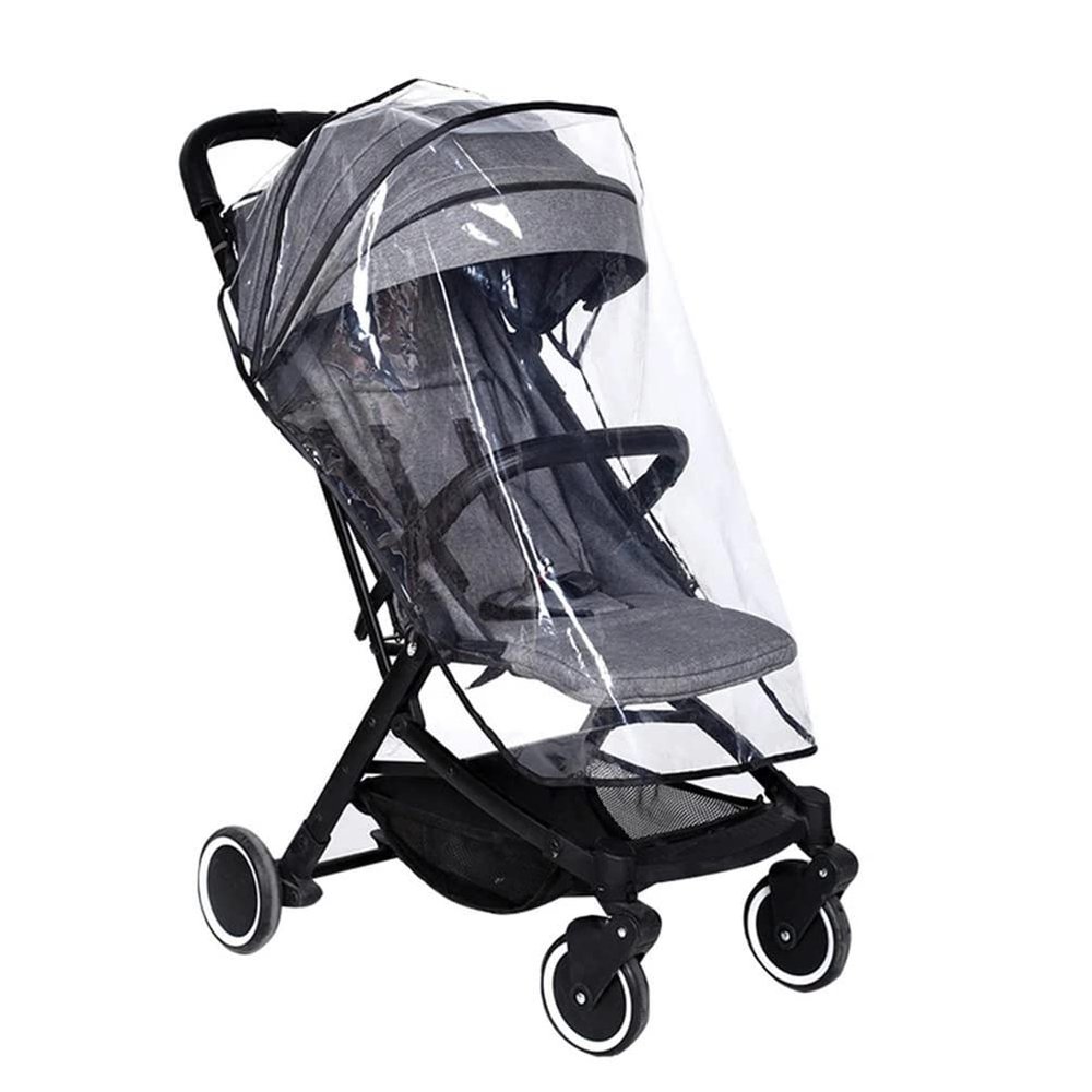 Stroller Rain Cover, Full Cover aby Travel Weather See Through Window, Easy Installation, Fits Most Strollers, from Rain, Wind, Snow, Cold, Dust (1 Pcs)