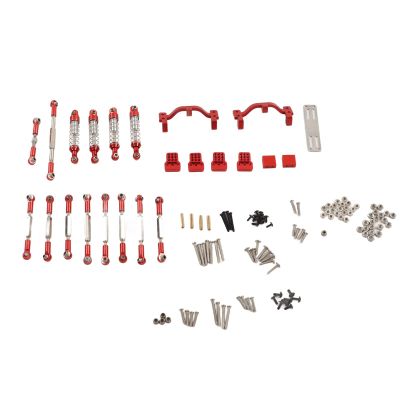 Estink RC Car Spare Parts Kit, Aluminum Alloy Shocks Absorber Bracket Plate RC Car Pull Rod Kit Replacement RC Car Upgrade Part Fit for C24 C14 C14K C24K RC Car (Red)