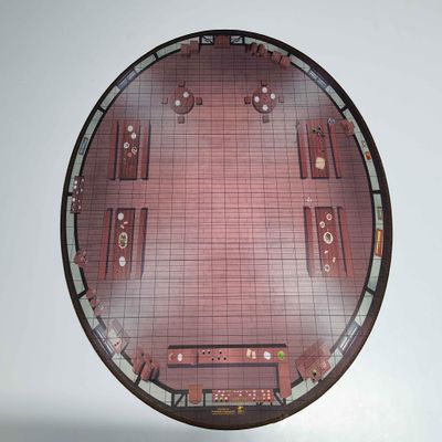 24" Diameter Tavern Playmat with 1" Grid Stitched Edging, Double-Sided with Universal Dungeon Terrain
