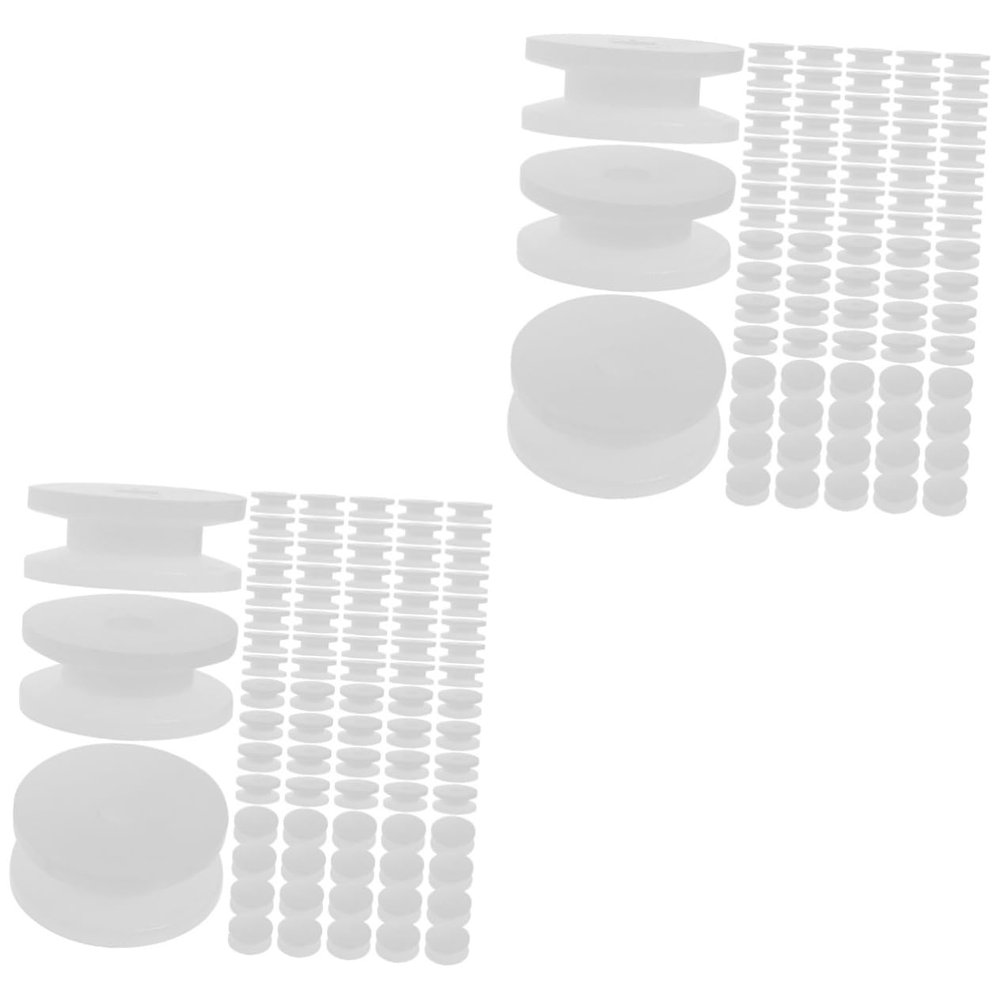 Mobestech 2sets Motor Pulley Wheel Plastic Gear for DIY Models 2mm Hole Pulley for Car Airplane Repair 100pcs*2