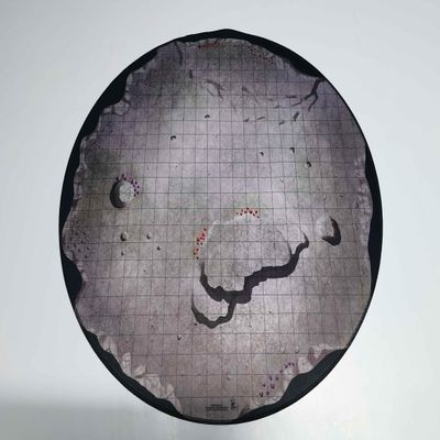 24" Diameter Cavern Playmat with 1" Grid Stitched Edging, Double-Sided with Universal Dungeon Terrain