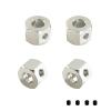 2 Set RC Car Part: 1 Set RC Car Metal Wheel Rim Modified Tire & 1 Set 5Mm to 12Mm Metal Combiner Wheel Hub Hex Adapter Modification Accessories view 2