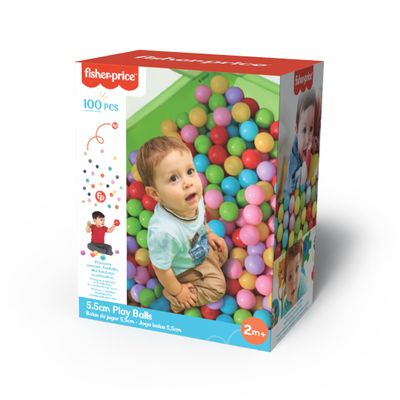 DQB DeQUBE Fisher Price - Pack of 100 Multicoloured Balls - 6 Different Colours - Diameter 5.5 cm (Deqube 920D00176)