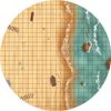 24" Diameter Beach Playmat with 1" Grid Stitched Edging, Double-Sided with Universal Dungeon Terrain view 2