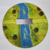 24" Diameter River Crossing Playmat with 1" Grid Stitched Edging, Double-Sided with Universal Dungeon Terrain view 2