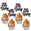 Rsstarxi 24 Pack Bear Oh Baby Cupcake Toppers Glitter Brown Oh Baby Bear Cupcake Picks Baby Shower Cake Decoration for Gender Reveal Boys Girls Birthday Party Decorations view 1