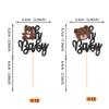 Rsstarxi 24 Pack Bear Oh Baby Cupcake Toppers Glitter Brown Oh Baby Bear Cupcake Picks Baby Shower Cake Decoration for Gender Reveal Boys Girls Birthday Party Decorations view 2